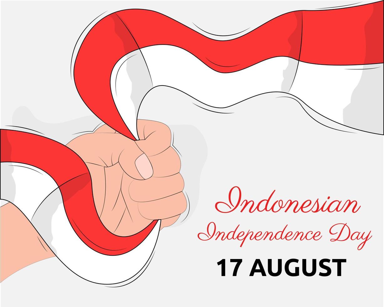 diseño de ilustración vectorial de la plantilla de fondo del día de la independencia de indonesia vector