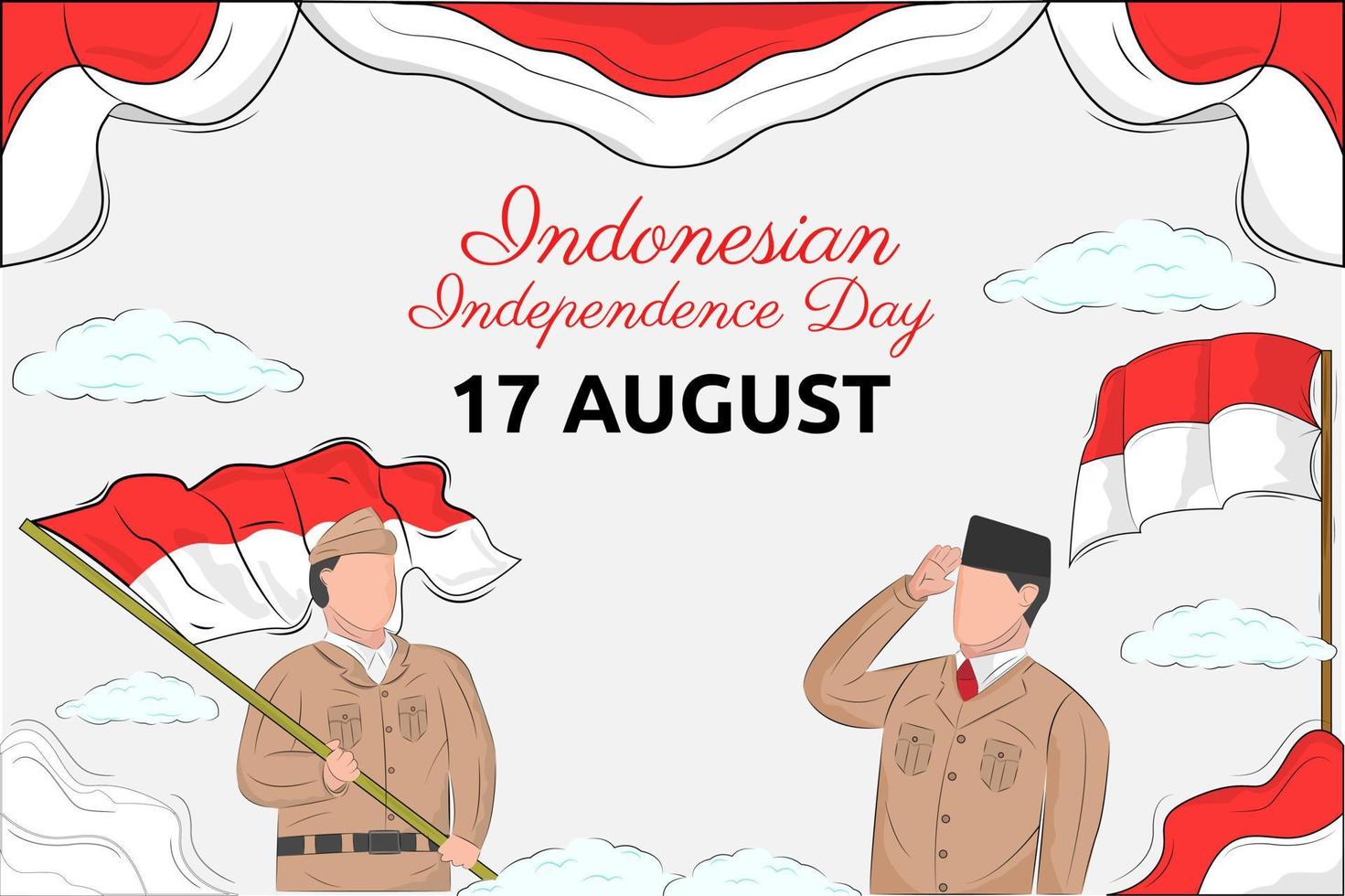Illustration vector design of Indonesian independence day background template