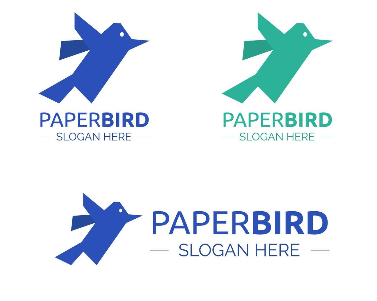 Illustration vector design of paper bird logo template for business
