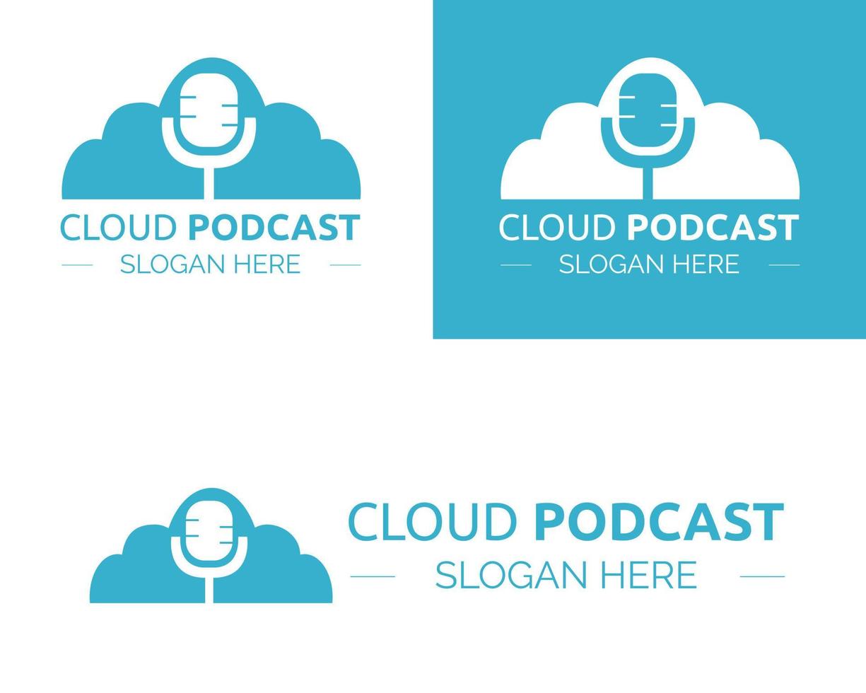 Illustration vector design of cloud podcast logo template for business