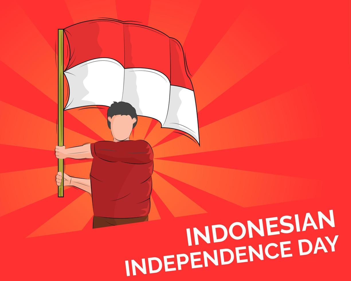 diseño de ilustración vectorial de la plantilla de fondo del día de la independencia de indonesia vector