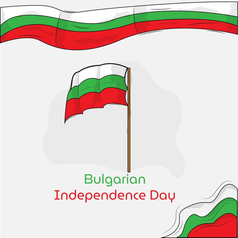 Hand drawn illustration vector design of Bulgaria independence day background