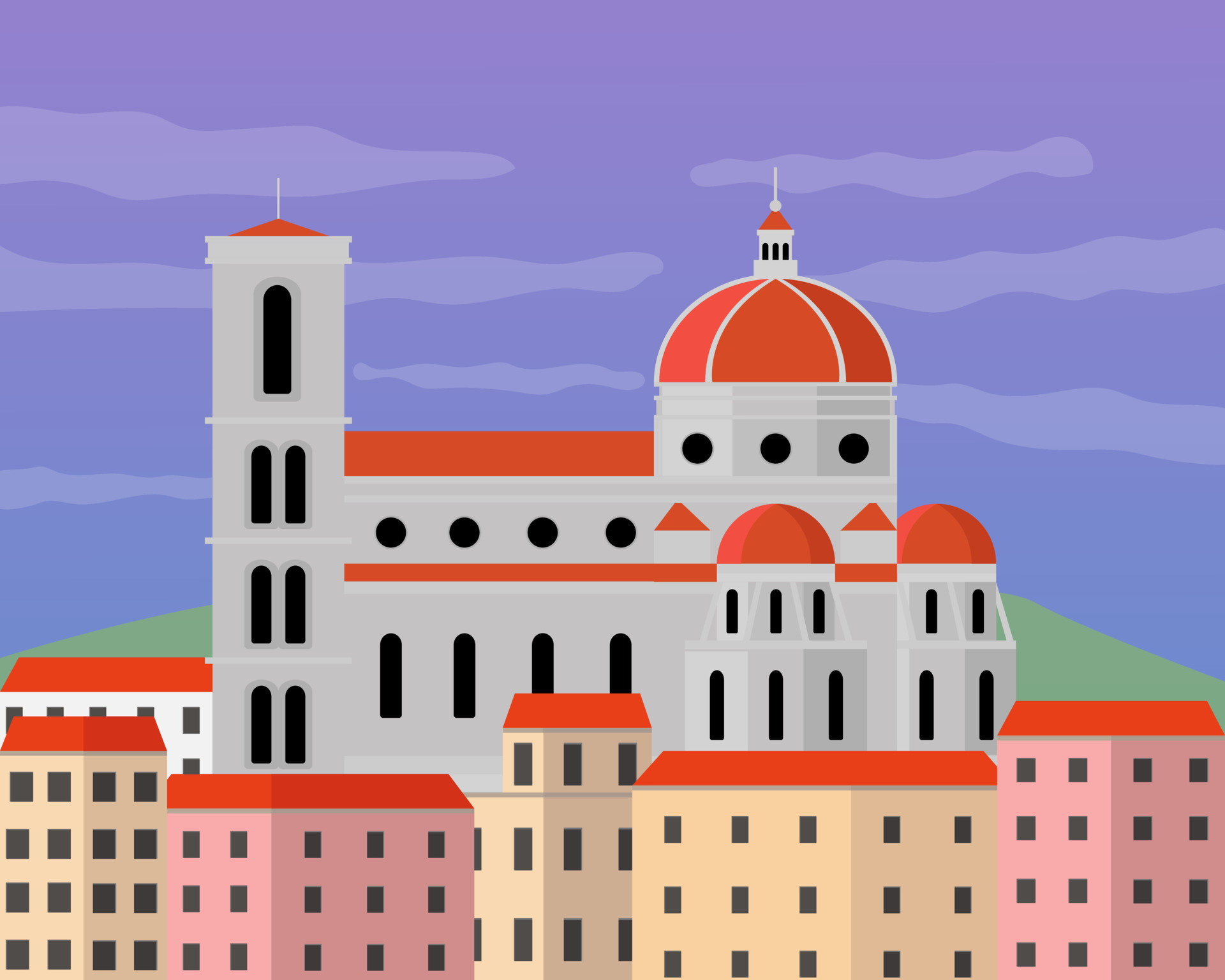 Illustration vector design of santa maria del fiore. It is located in  Florence, Tuscany, Italy. 5265745 Vector Art at Vecteezy