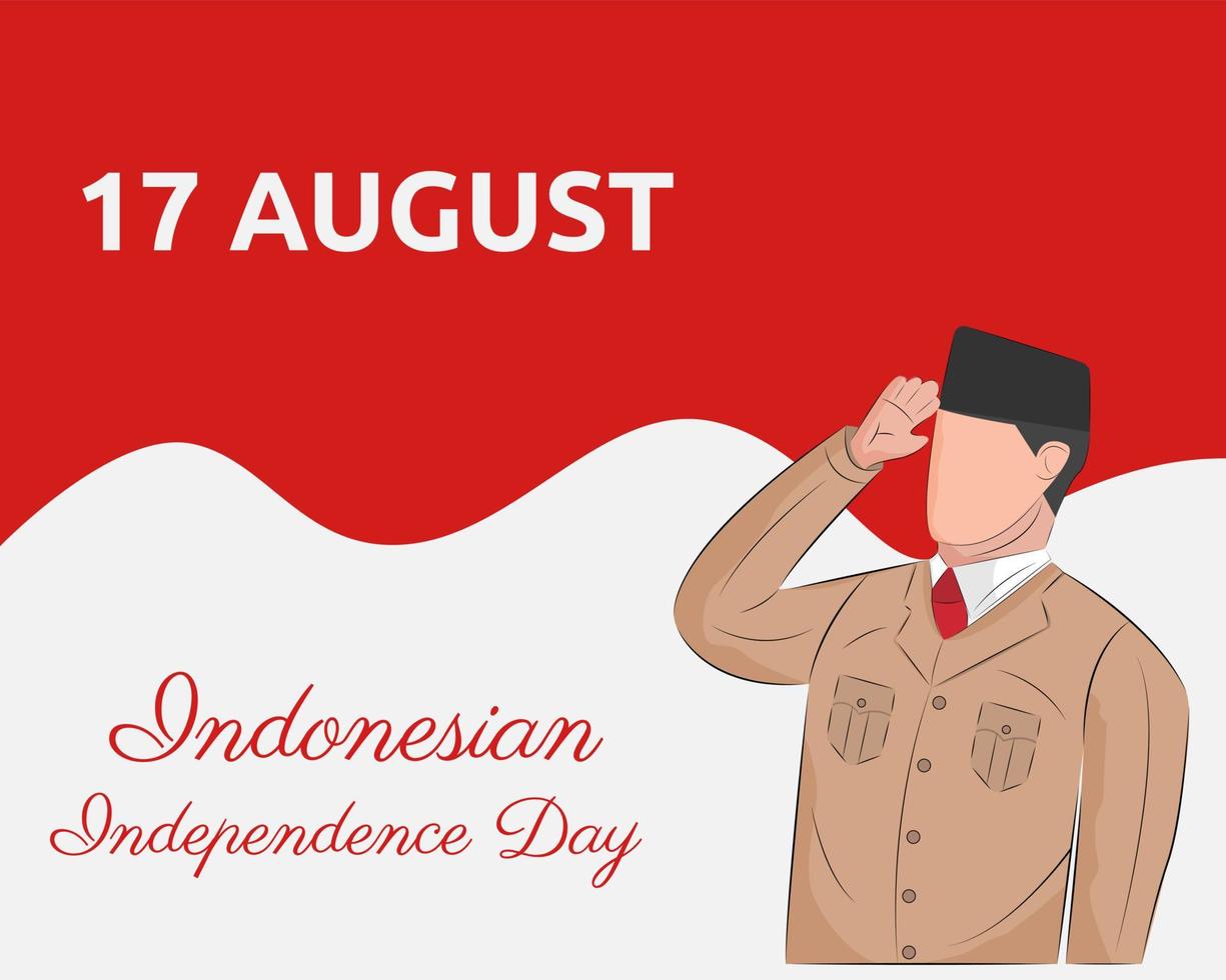 diseño de ilustración vectorial de la plantilla de fondo del día de la independencia de indonesia vector