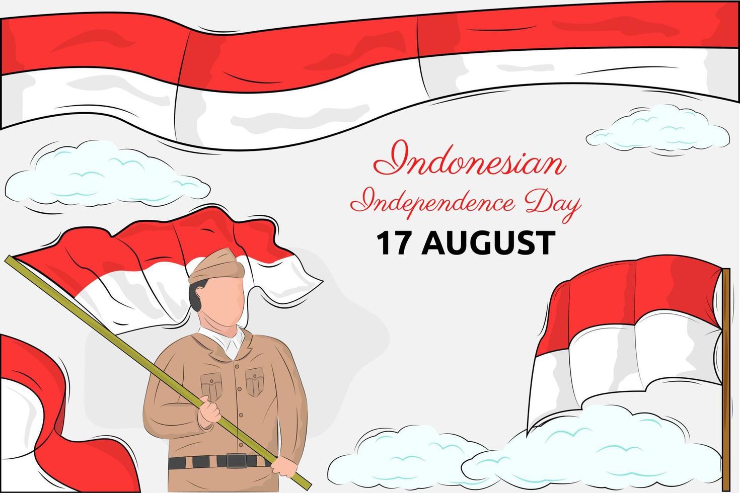 Illustration vector design of Indonesian independence day background template