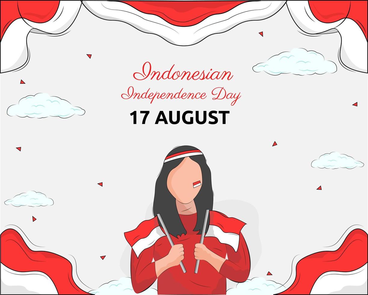 Illustration vector design of Indonesian independence day background template