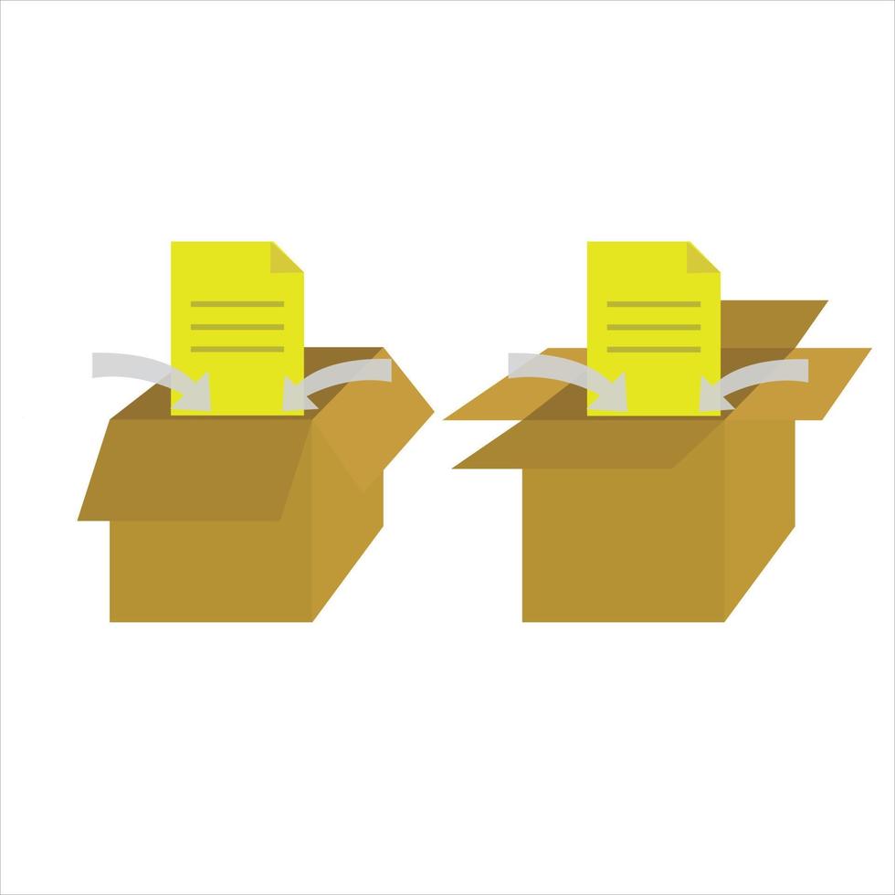 Illustration vector design of document is inserted to box logo