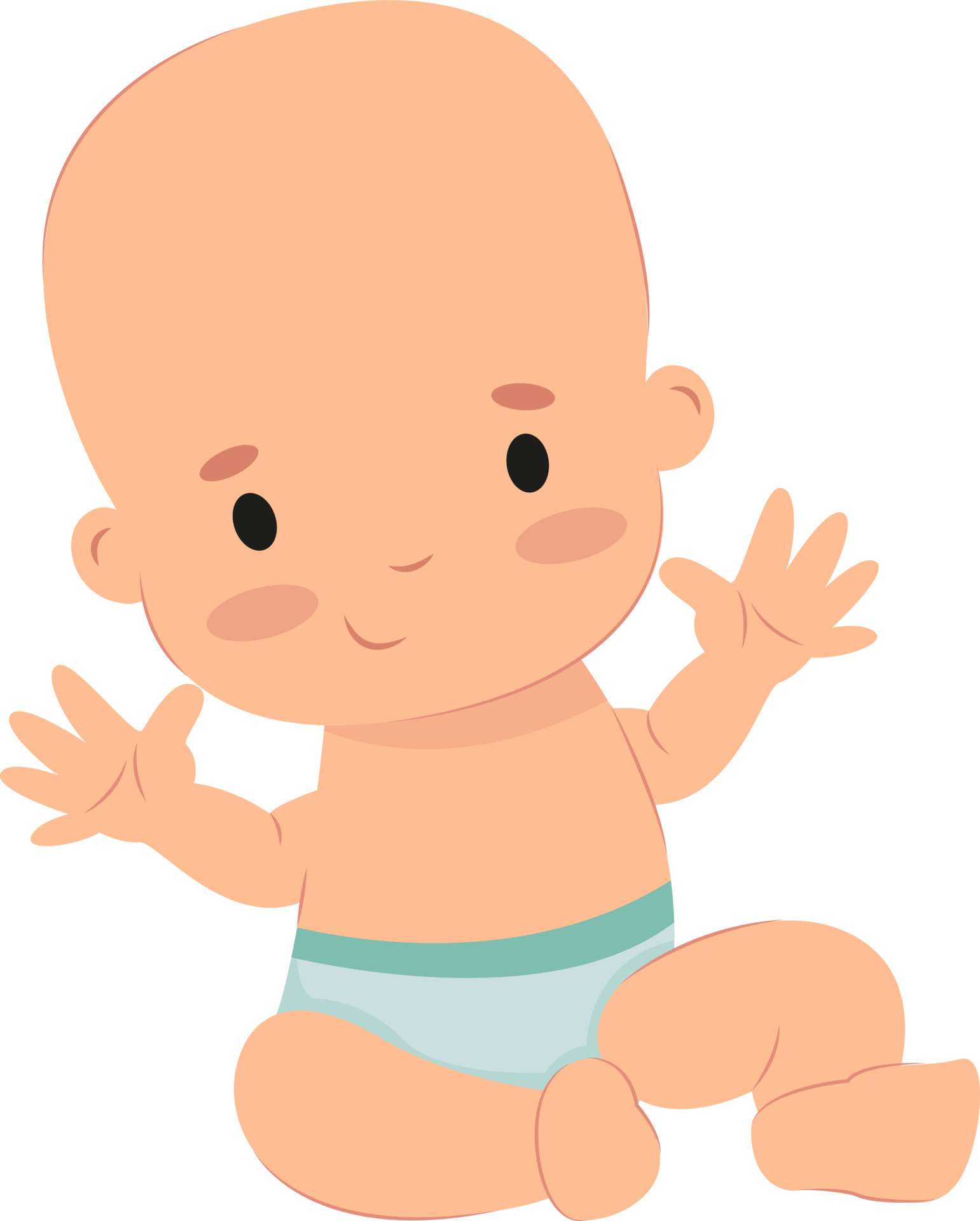 baby sitting with his hands up, little boy, baby in diapers 5265852