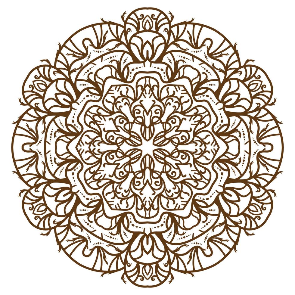 adorno de mandala en blanco y negro o diseño floral. vector