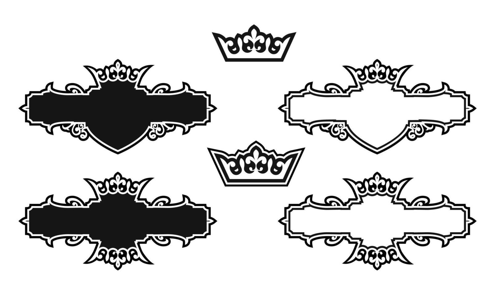 Vintage frames with crowns vector