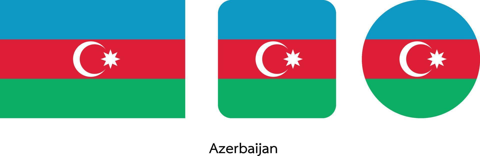Azerbaijan flag, vector illustration