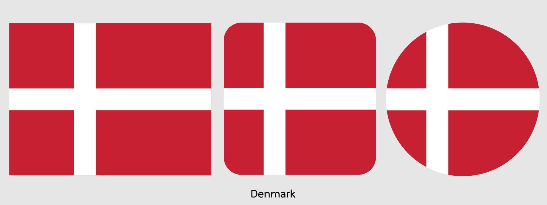 bandera de dinamarca, ilustración vectorial vector