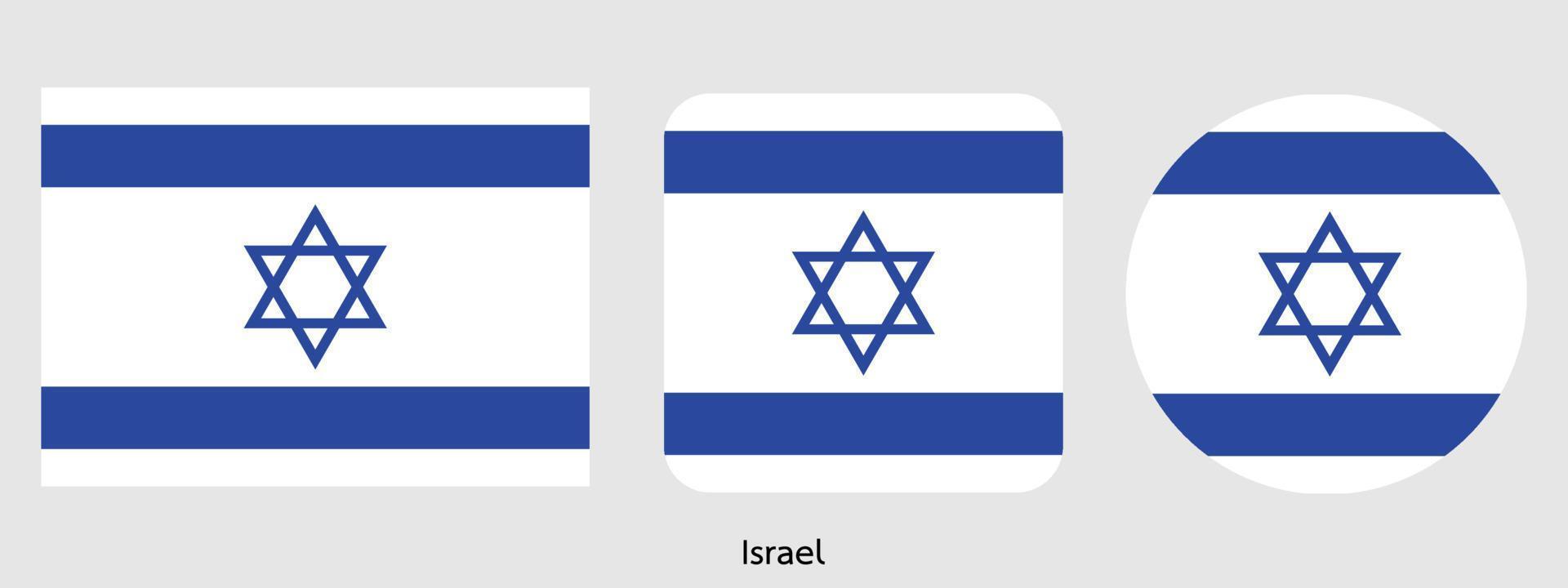 bandera israelí, ilustración vectorial vector