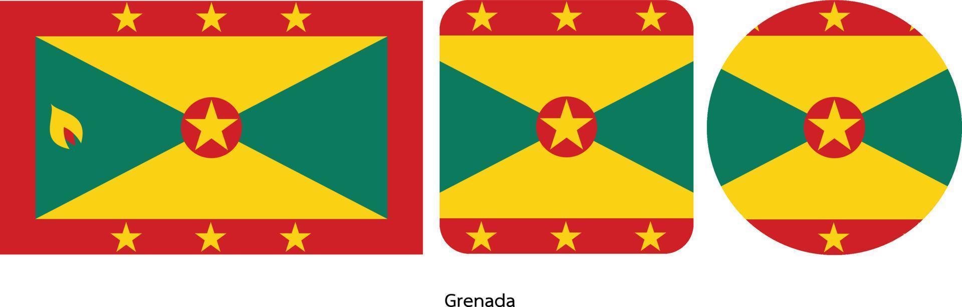 Grenada flag, vector illustration