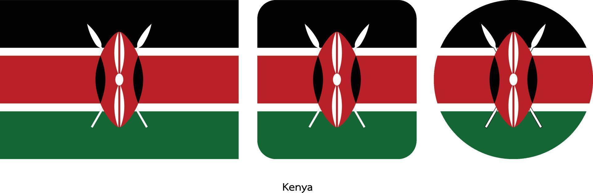 Kenya flag, vector illustration