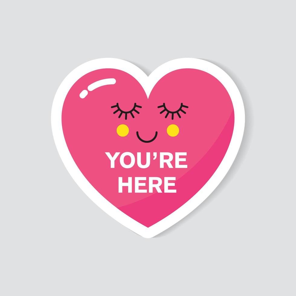 Vector sticker pink heart.