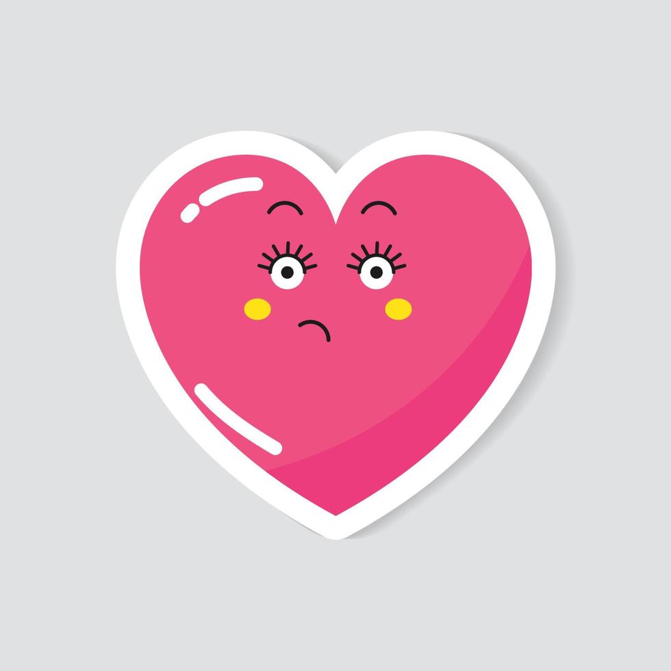 Vector sticker pink heart.