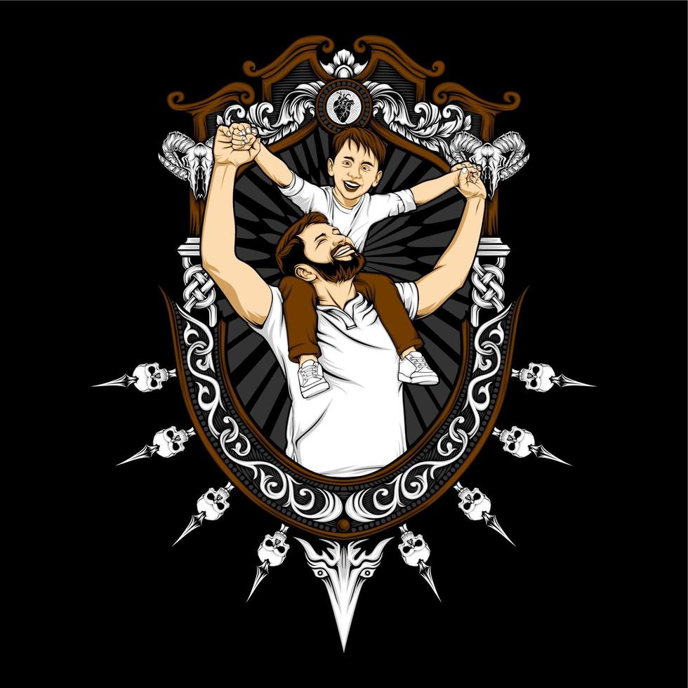 father and son relationship vector