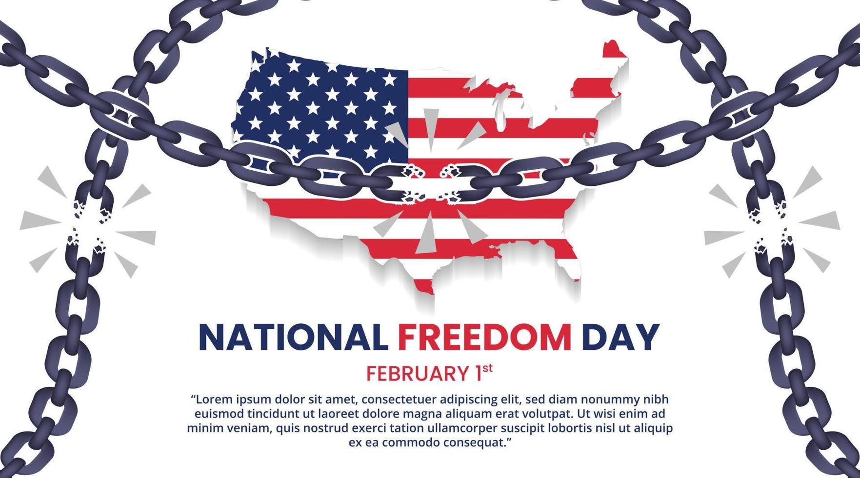 fondo del día de la libertad nacional con ilustración de cadenas rotas vector