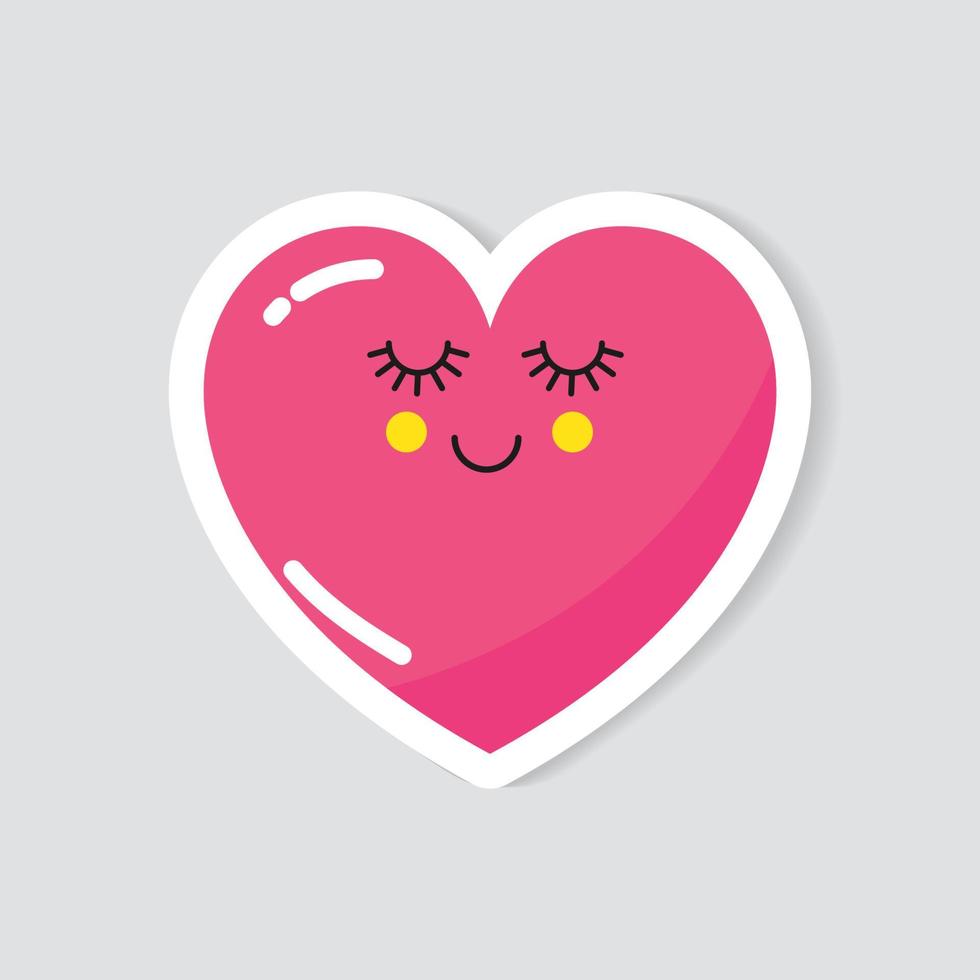 Vector sticker pink heart.