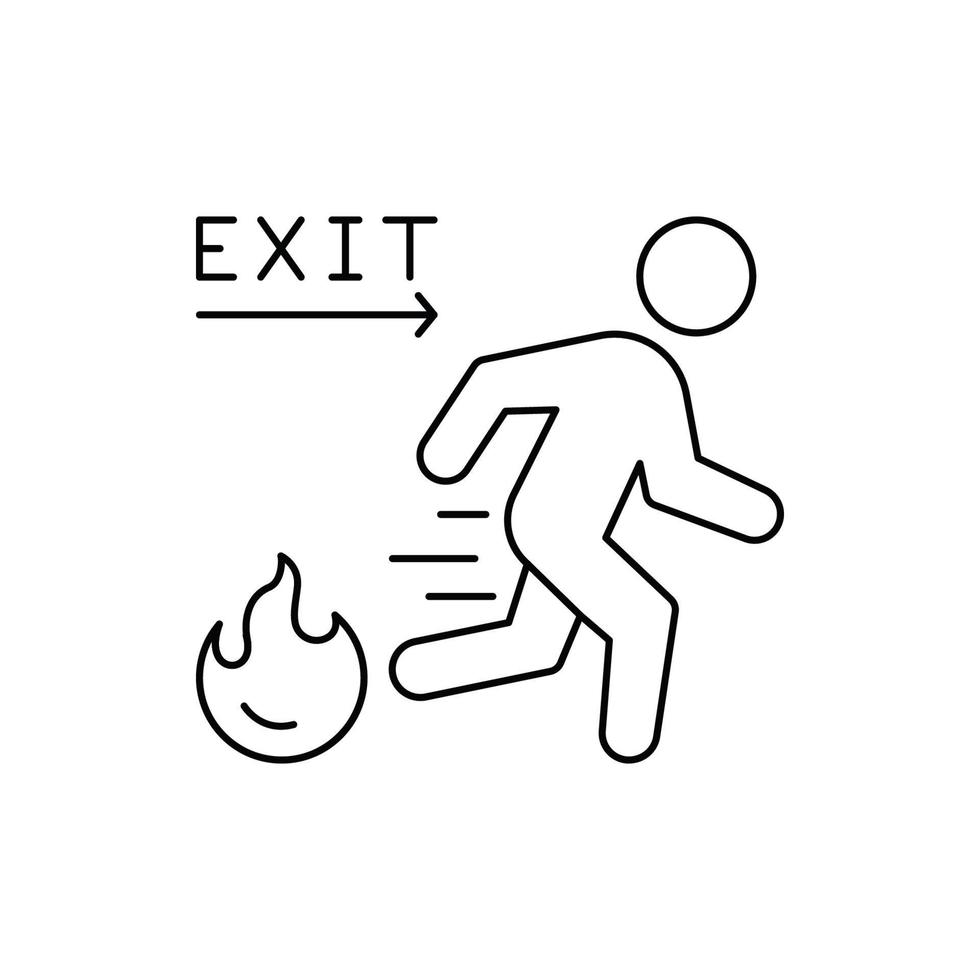 Emergency fire exit icon vector