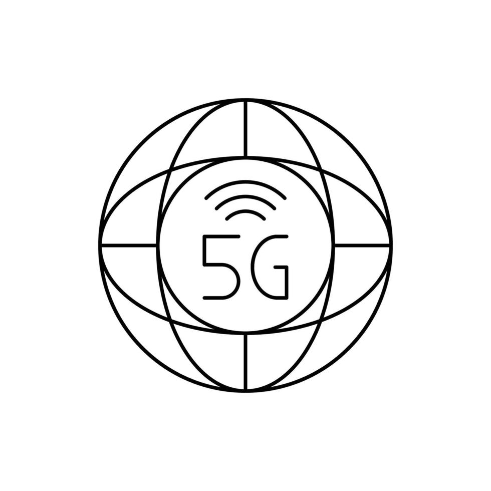 icono de tecnología 5g en todo el mundo vector