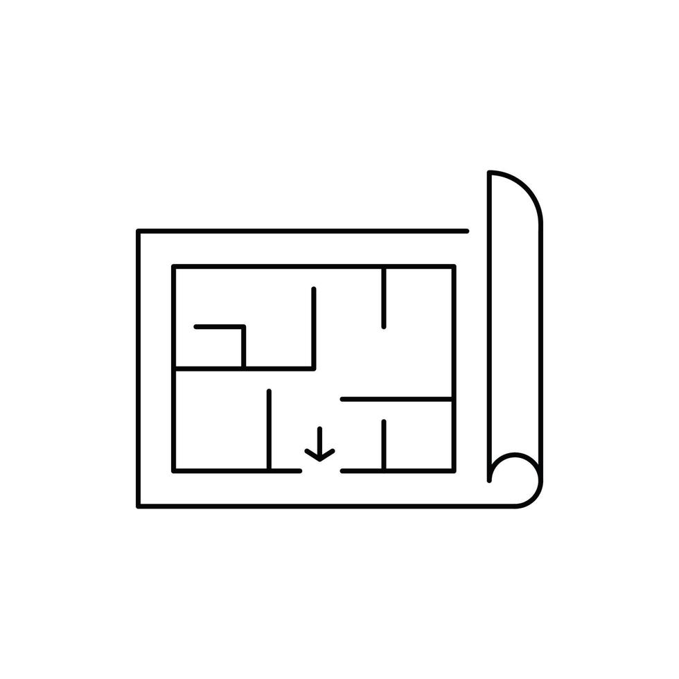 Medical emergency exit blueprint diagram icon vector