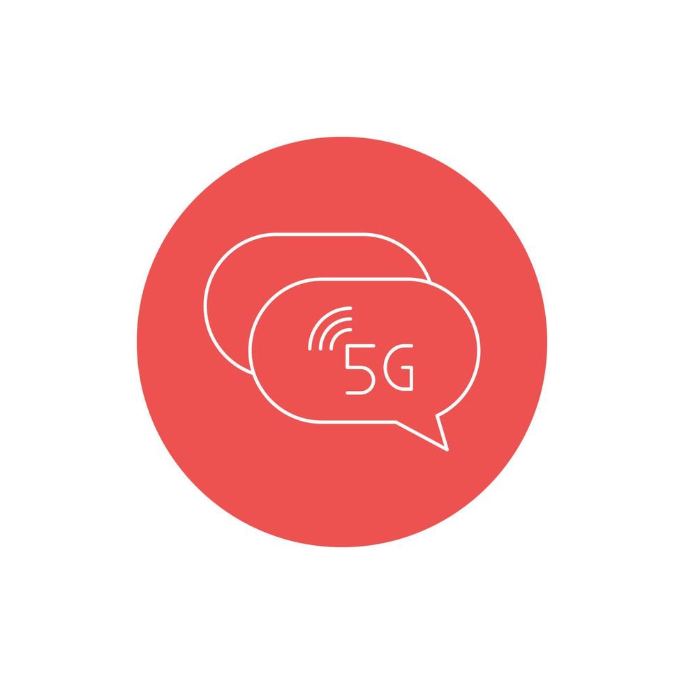 5G chatting bubble icon vector