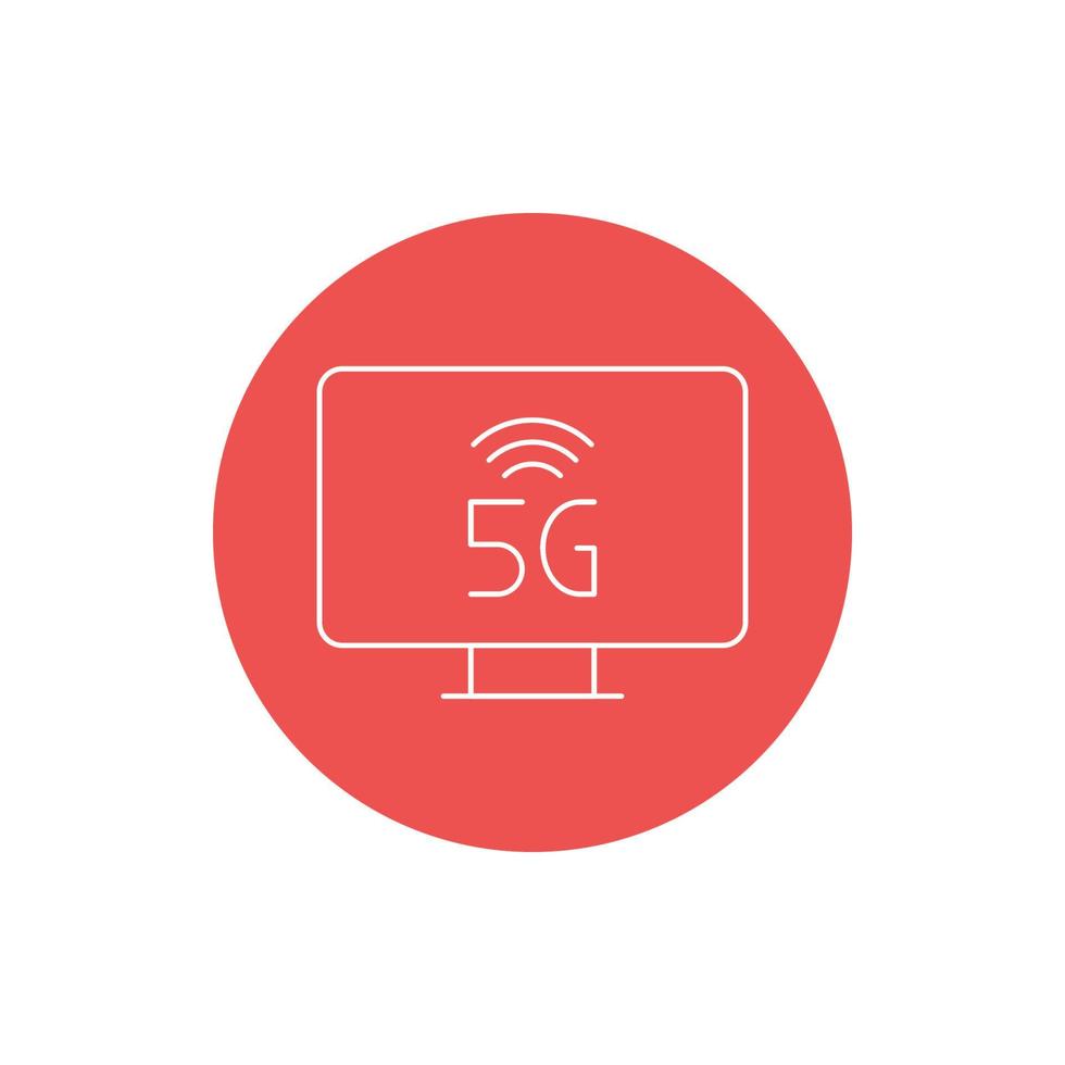 icono de televisión inteligente inalámbrica 5g vector