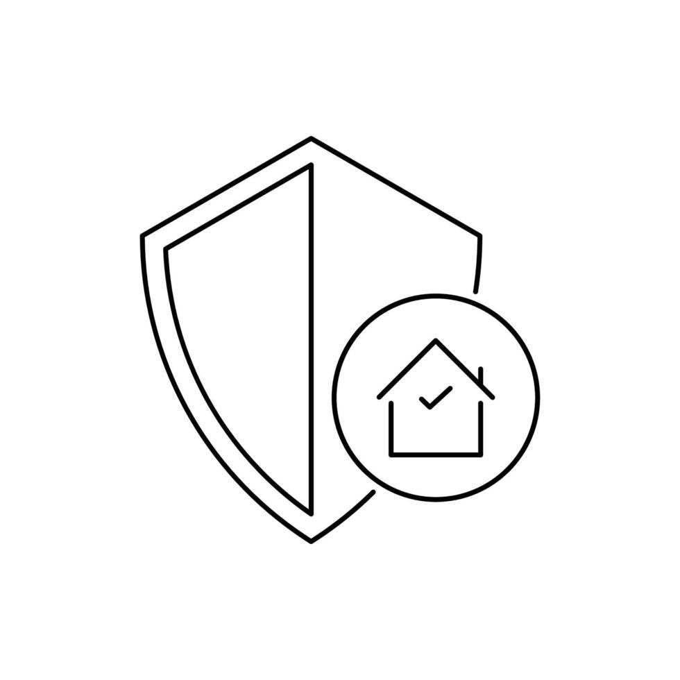 home security shield icon vector