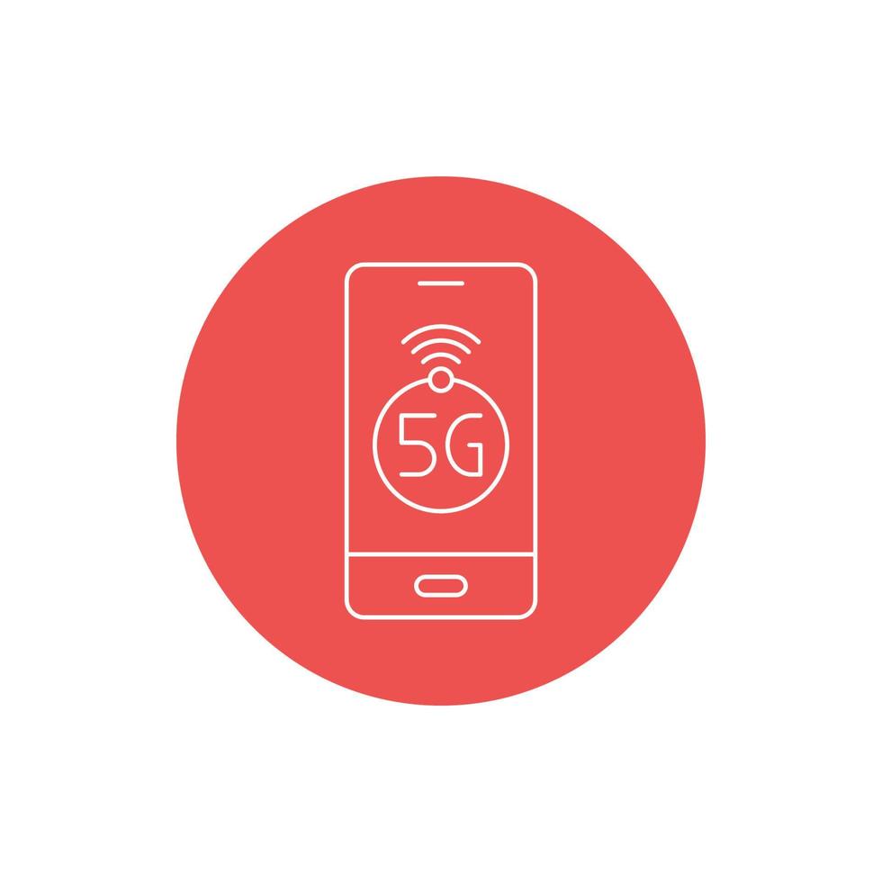 icono móvil inteligente de tecnología 5g vector