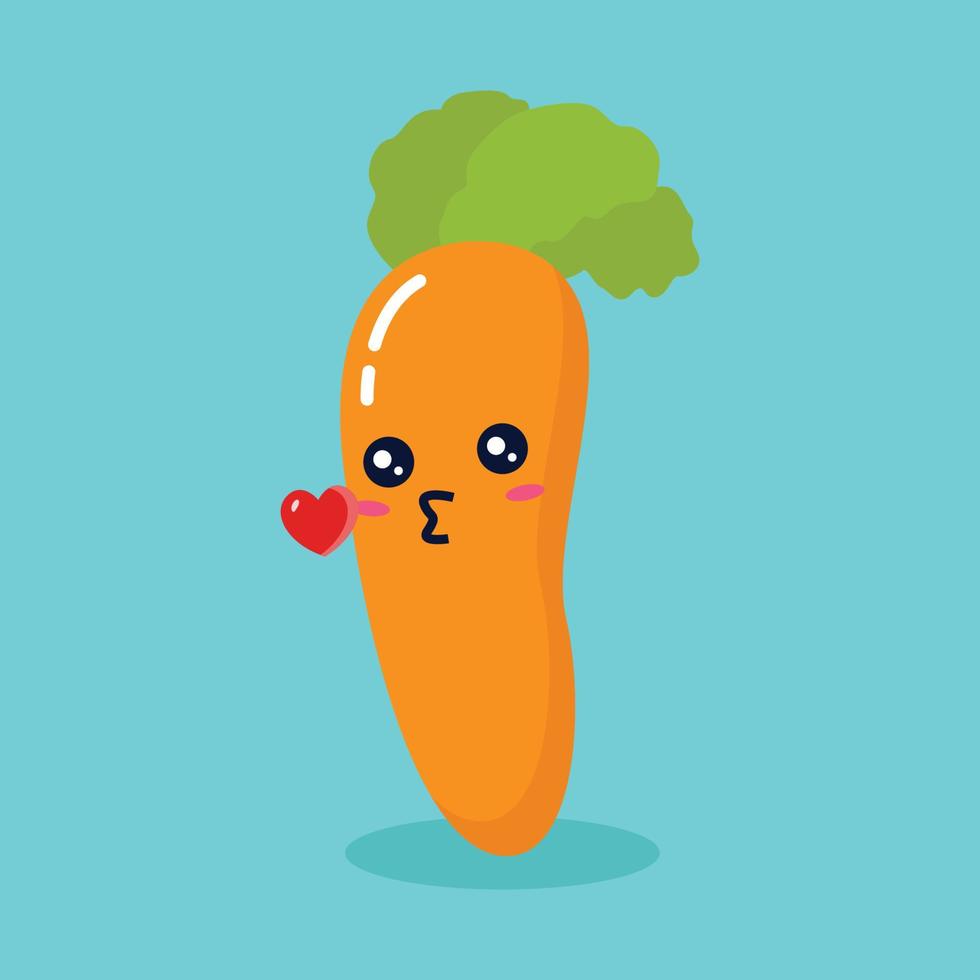 cute carrot character illustration vector