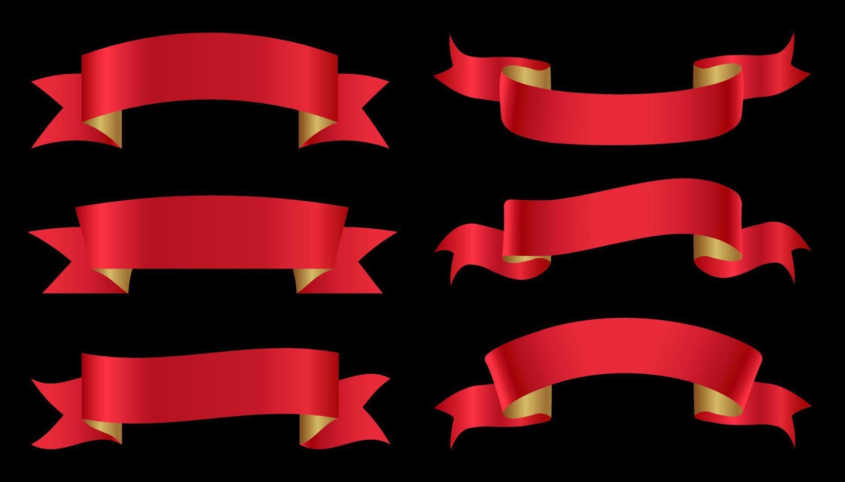 Vector red ribbon banners.