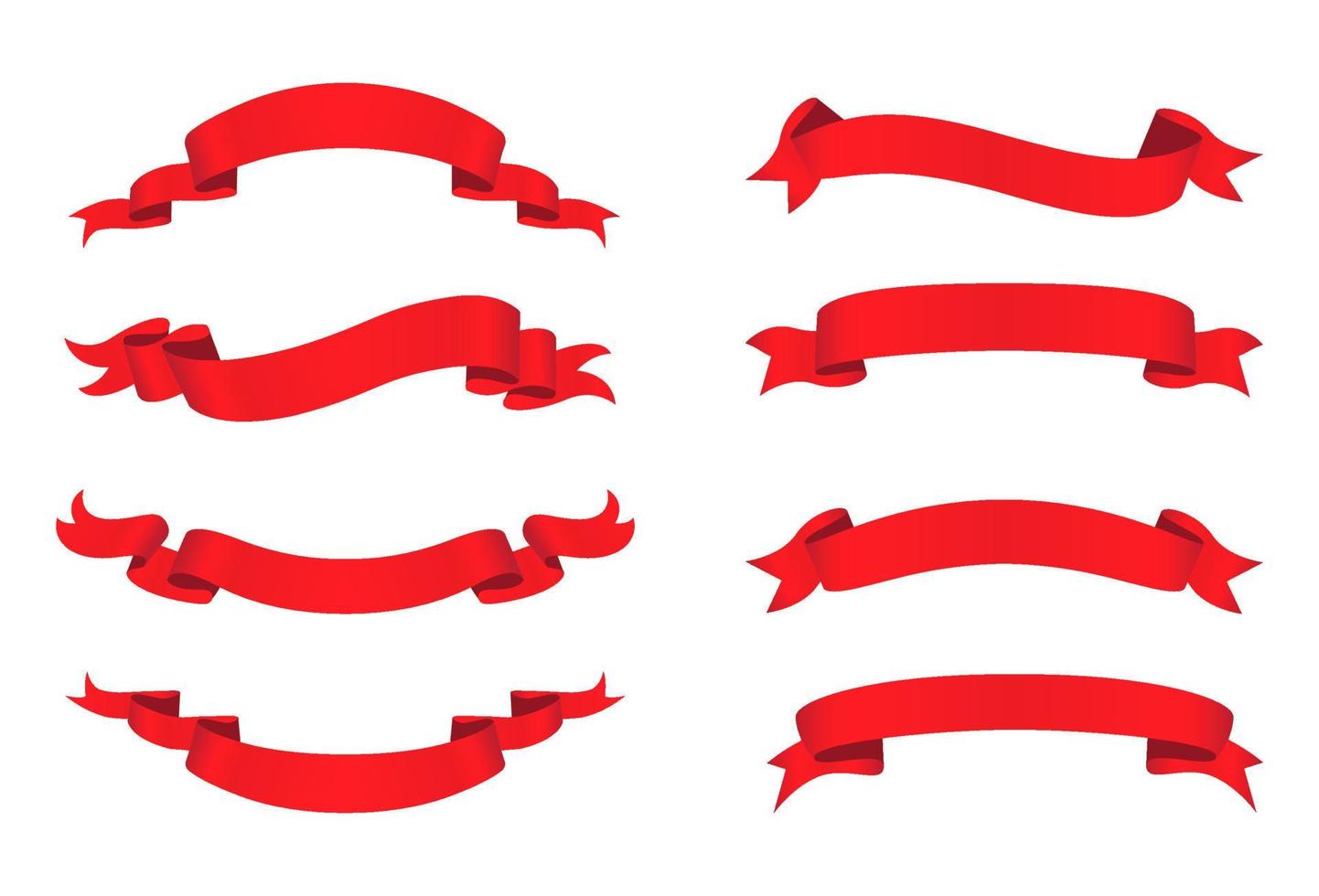 conjunto de banderas de cinta roja. vector