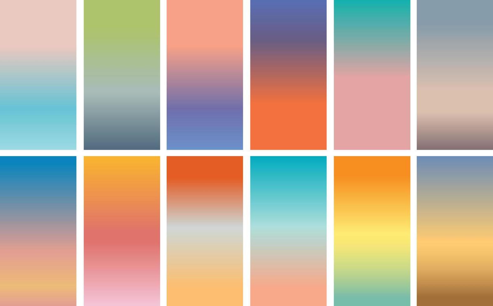 Colorful gradient background set. vector