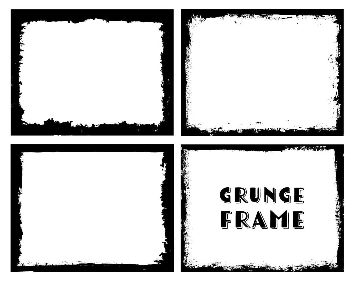 Set of 4 grunge frames. vector