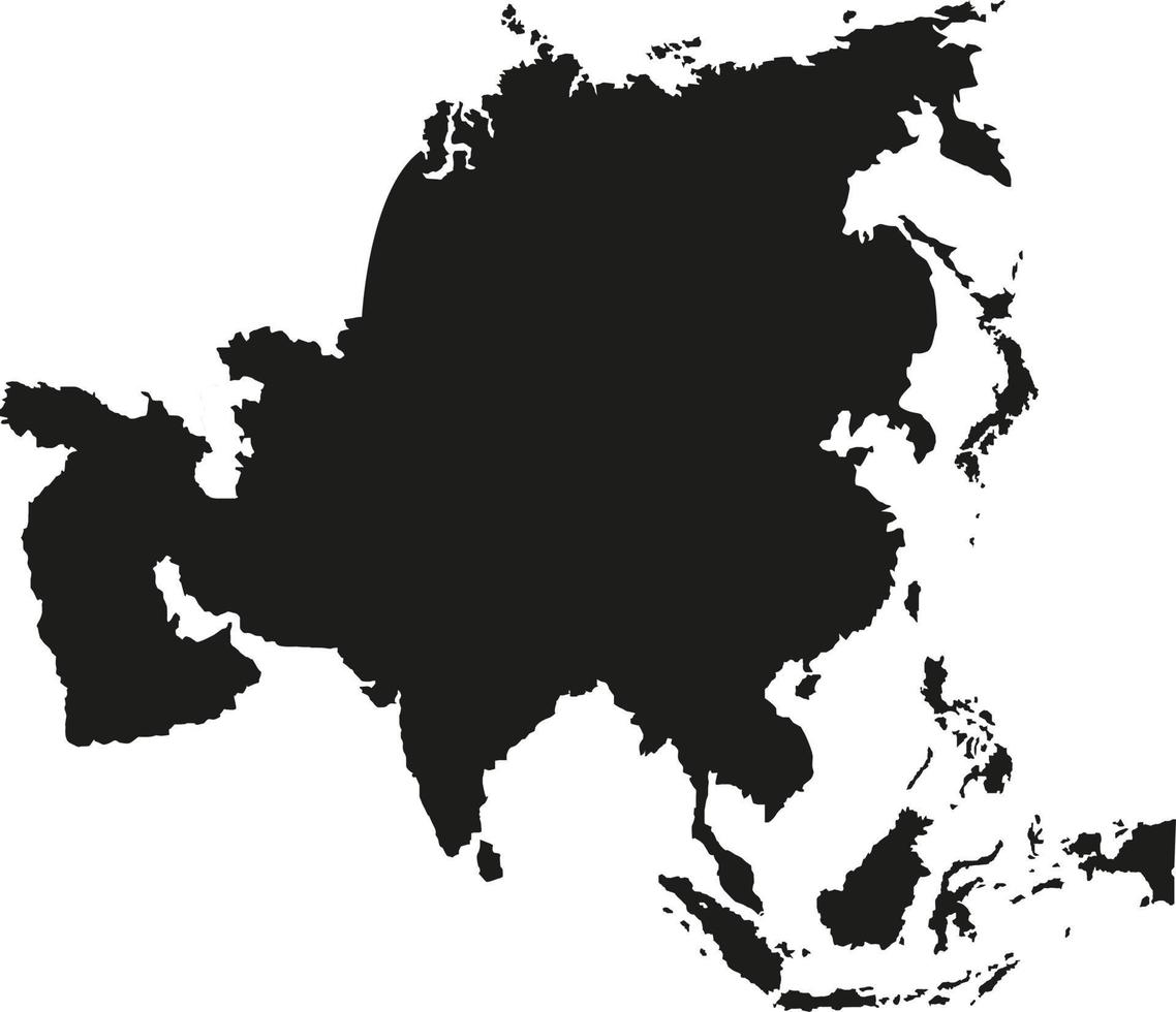 silueta isométrica continente asiático vector