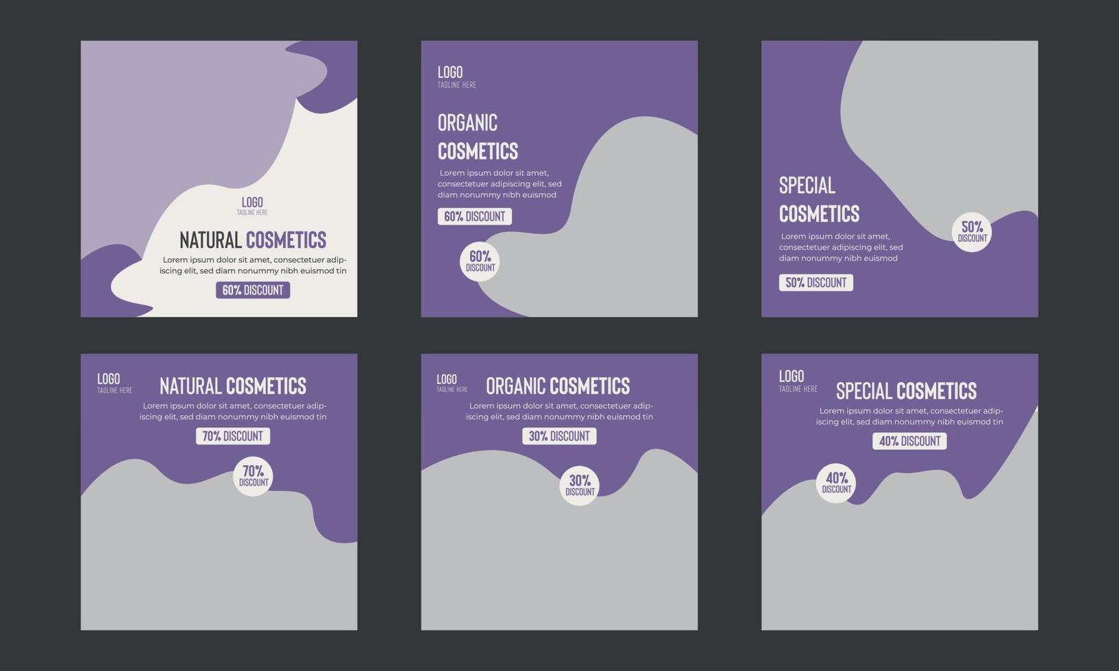 Cosmetic and beauty product imagery banner design template vector