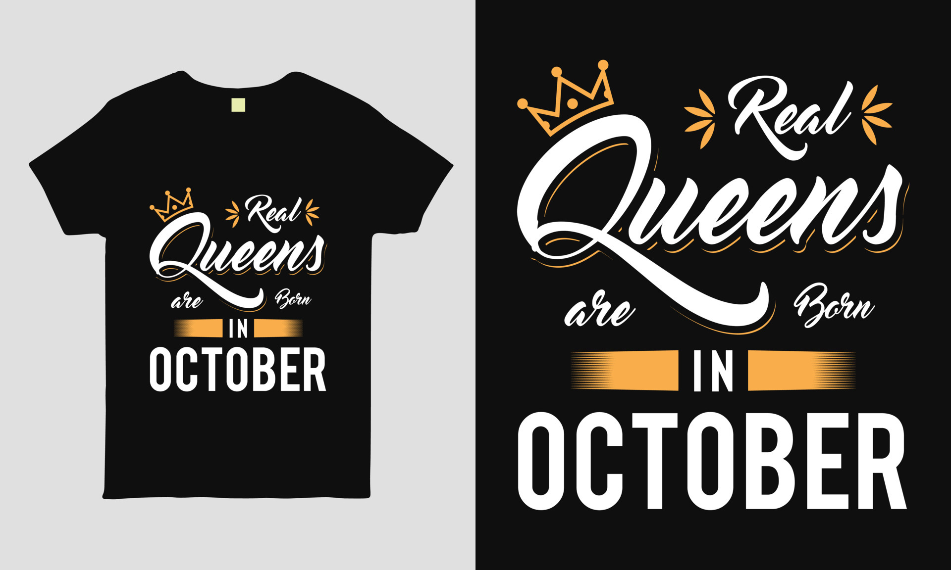 Queens are born in October saying Typography cool t-shirt design. Birthday gift tee 5266615 Vector Art Vecteezy