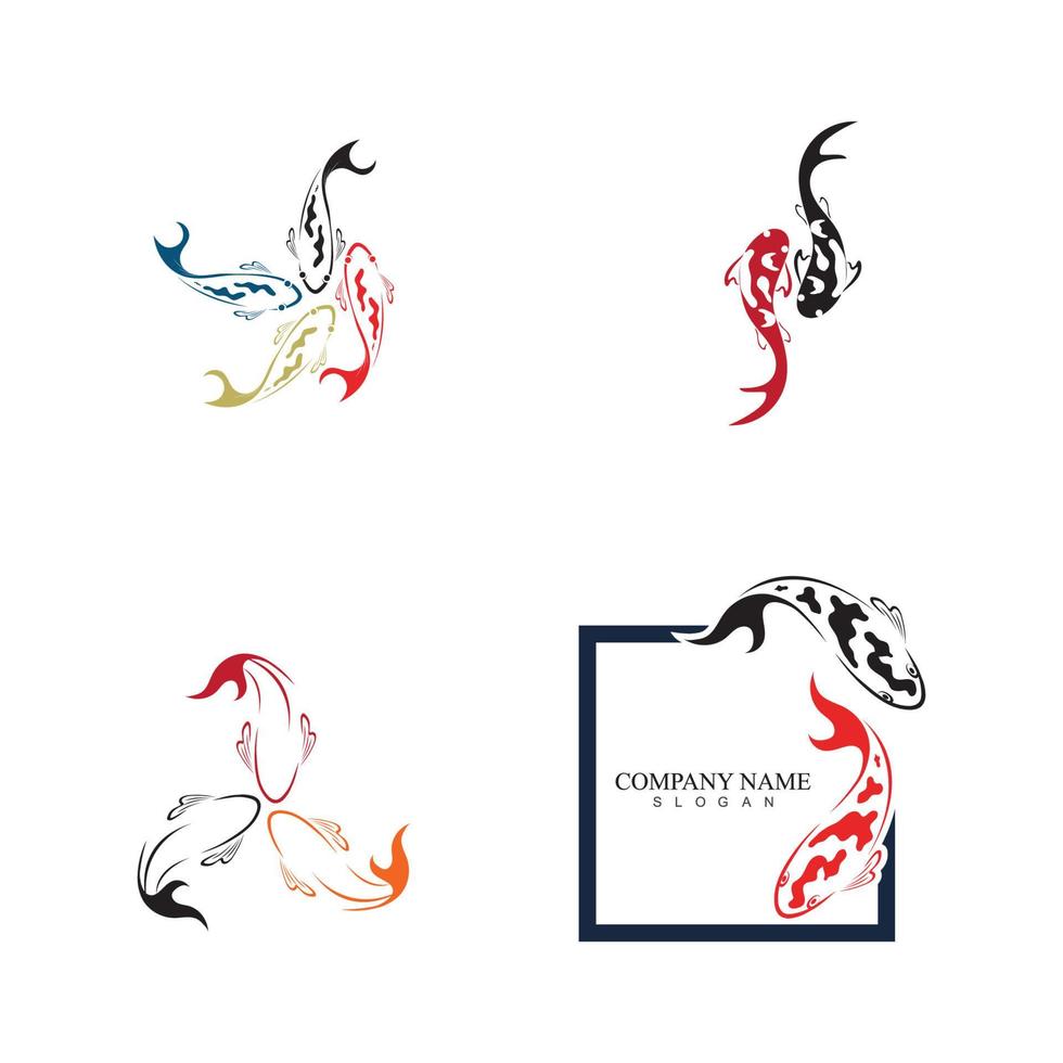 concepto de diseño de logotipo de peces koi vector