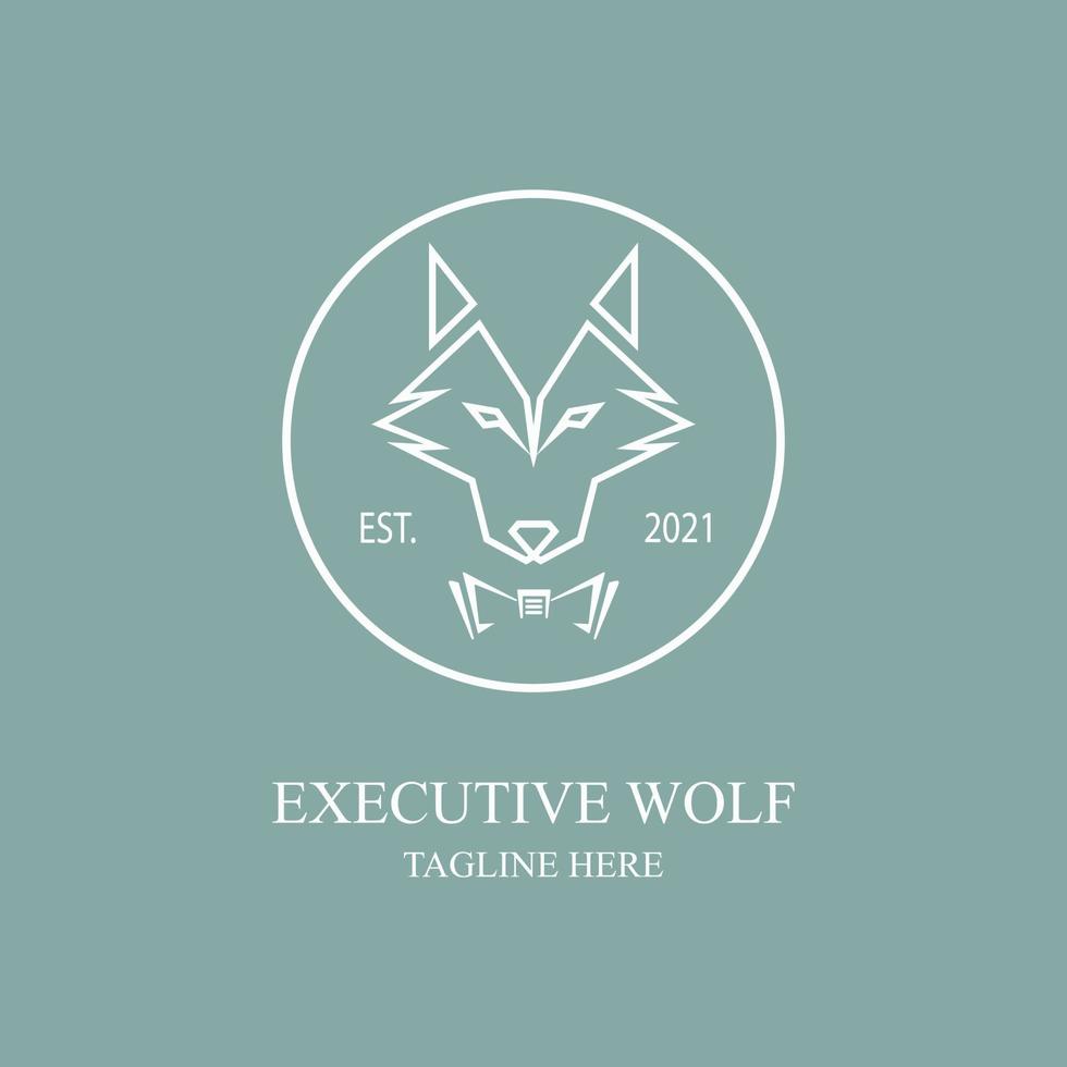 vector de diseño de plantilla ejecutiva de logotipo de lobo para marca o empresa y otros