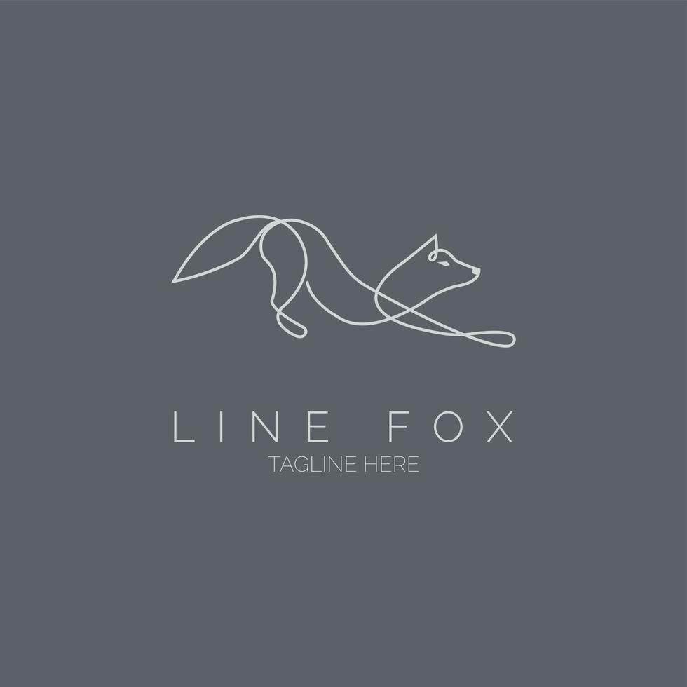fox logo icon line style template design for brand or company and other vector