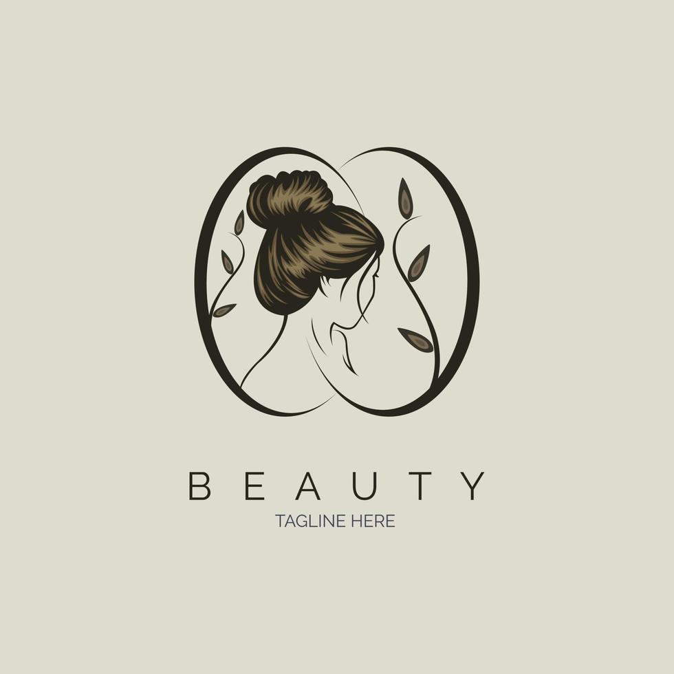 mujer cara salón de belleza spa cuidado de la piel diseño de plantilla de logotipo para marca o empresa y otros vector