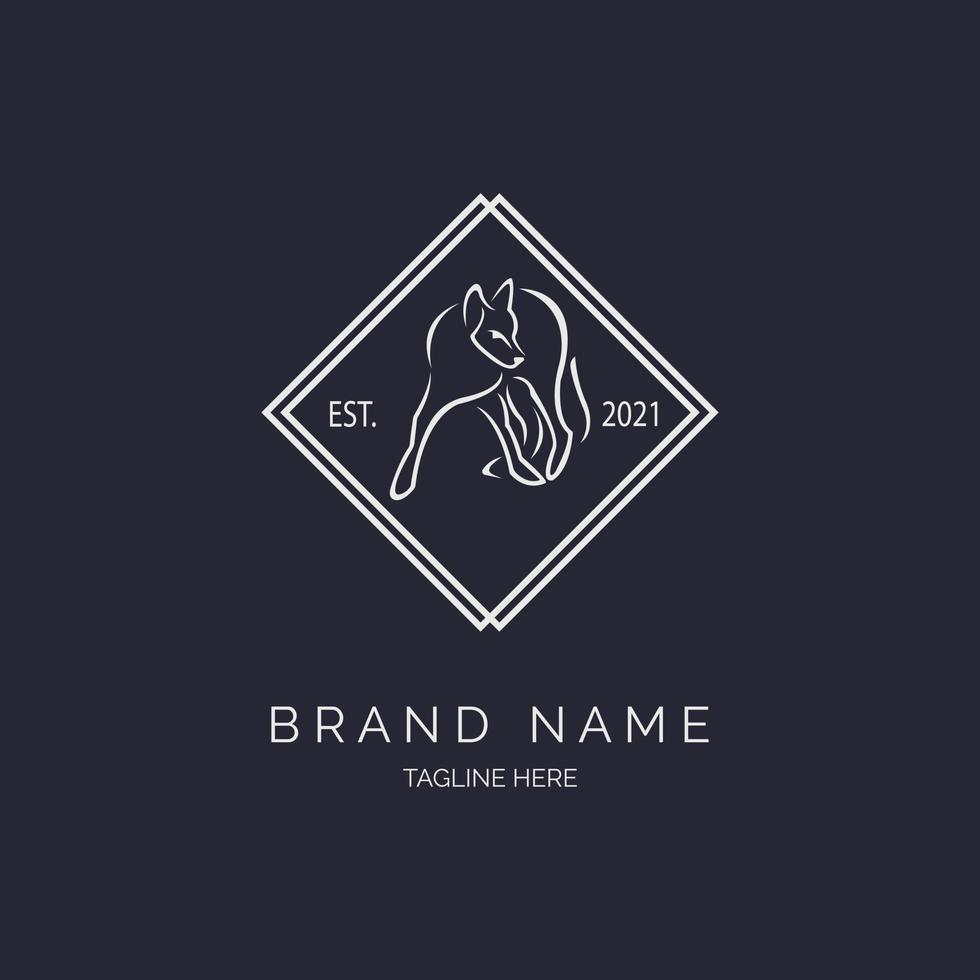 diseño de plantilla de estilo de línea de icono de logotipo de zorro para marca o empresa y otros vector