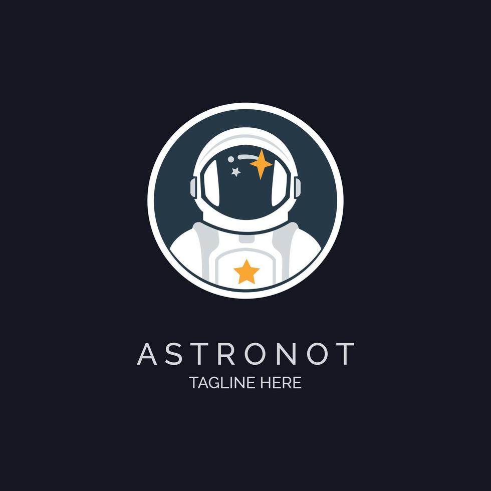 astronot space logo design template for brand or company and other vector