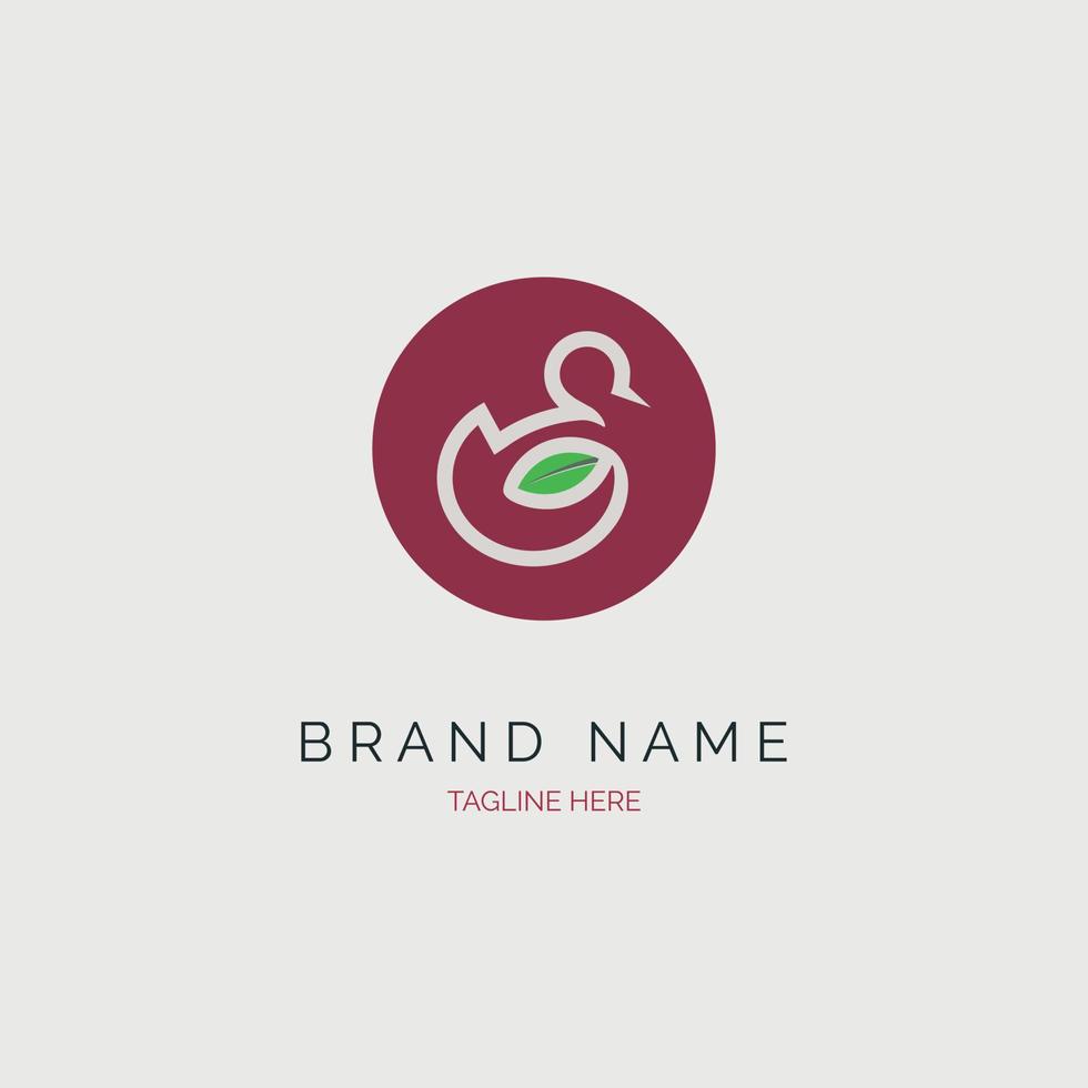 Duck logo design template for brand or company and other vector