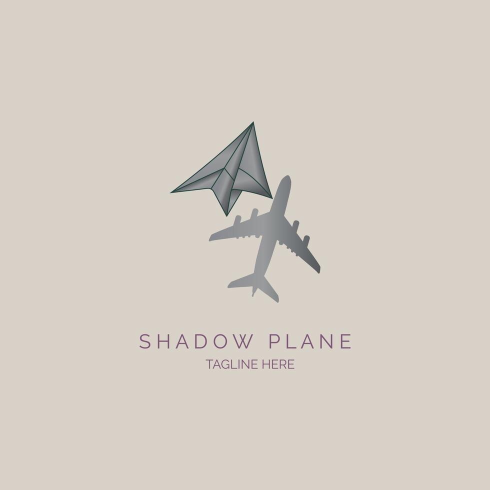 plane shadow logo design template for brand or company and other vector