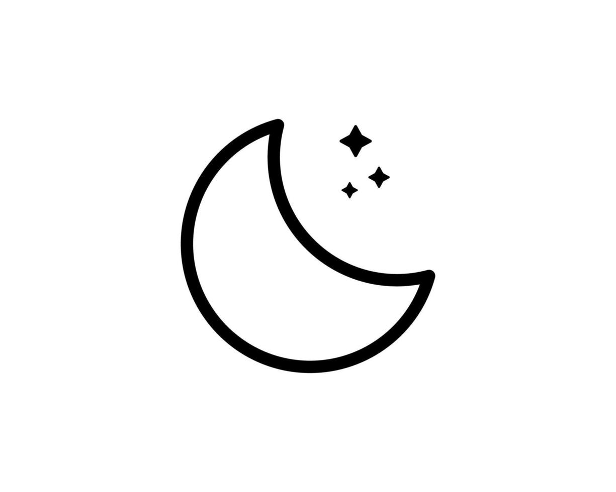 icono de línea premium de luna. pictograma simple de alta calidad. iconos de estilo de contorno moderno. ilustración de vector de trazo sobre un fondo blanco.