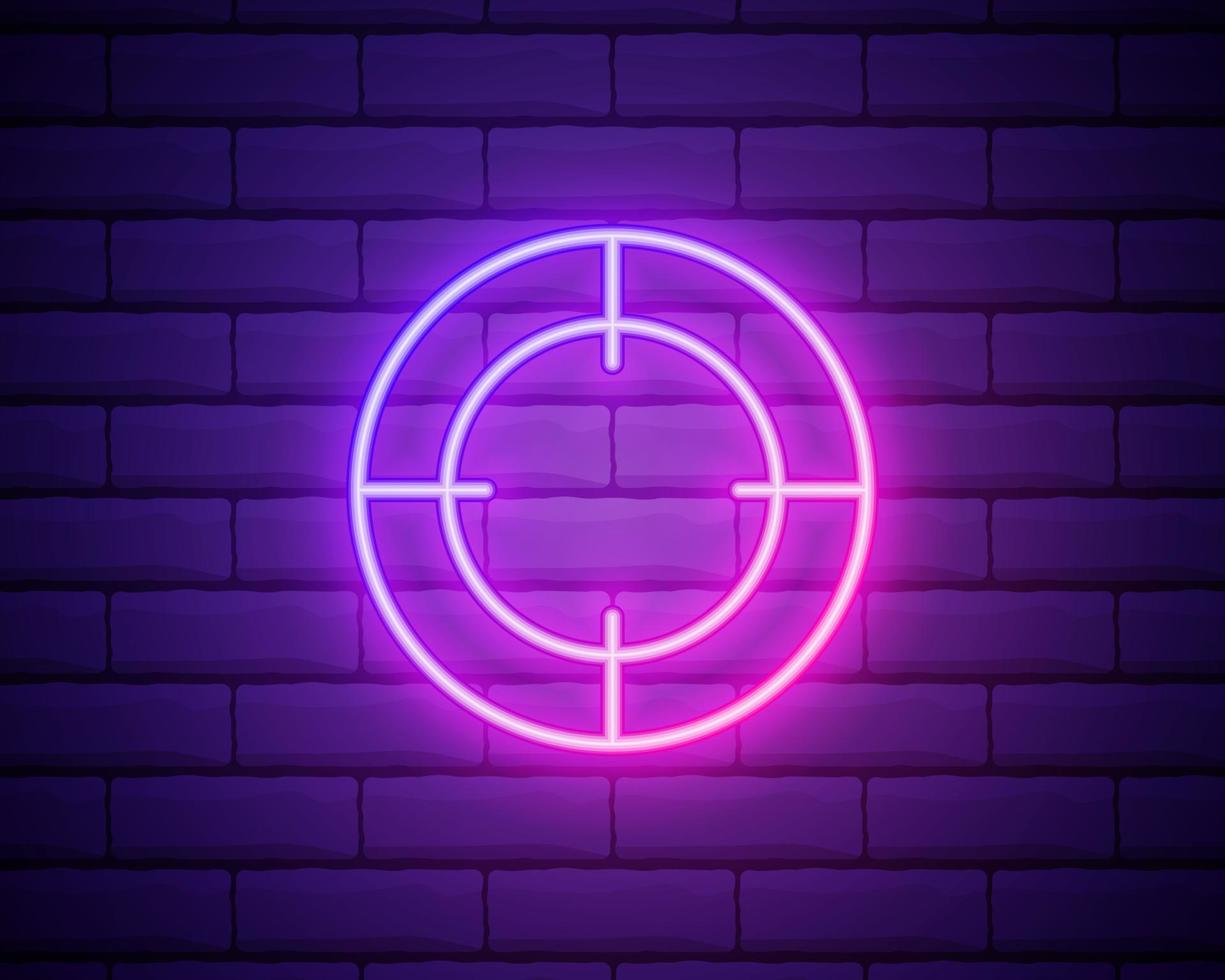 focus neon icon. Elements of photography set. Simple icon for websites, web design, mobile app, info graphics isolated on brick wall. vector