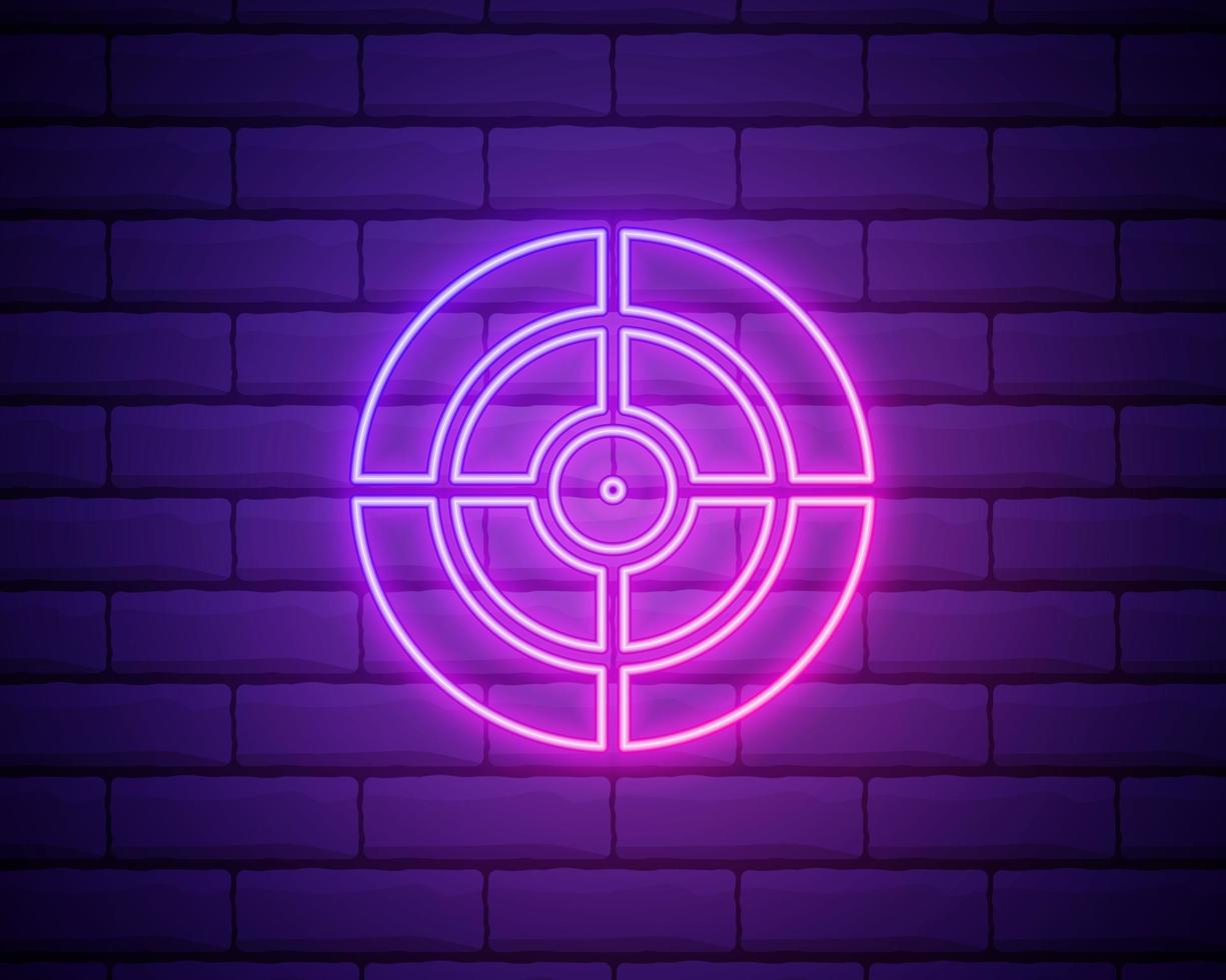 focus neon icon. Elements of photography set. Simple icon for websites, web design, mobile app, info graphics isolated on brick wall. vector